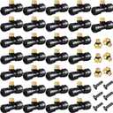 Misting Nozzles Kit Include Water Misting Tees Thread 1/4 Inch and Brass Orifice Nozzle with Black Plug for Outdoor Spray Cooling System(72 Pieces)