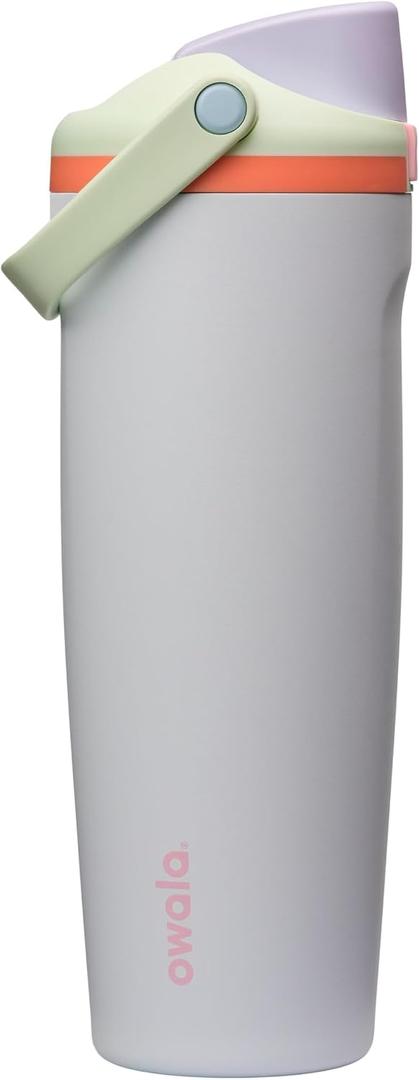 Owala FreeSip Sway Insulated Stainless Steel Water Bottle with Two-Way Spout, Built-In Straw and Bucket Handle, Made for Travel, School, and Sports, 30oz, BPA Free, Leak Proof, Beach House
