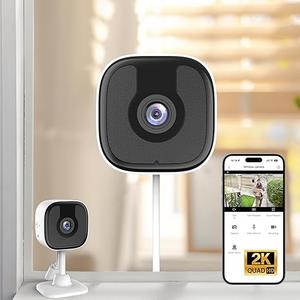 3MP 2K Window Camera, 2.4GHz & 5GHz WiFi Indoor Outdoor Camera for Home Security with AI Color Night Vision, Person & Motion Detection, 24/7 Recording, IP65 Waterproof, Works with Alexa/Google Home