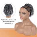 Matthia Grey Dreadlock Drawstring Ponytail for Black Women,6inch Short Curly Faux Loc Ponytail Hair Piece Clip on Coil Dreadlock Ponytails for Women Salt and Pepper Goddess Faux Locs (T1B/Gray#)
