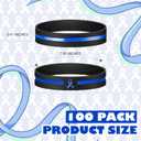 Hiboom 100 Pcs Colon Cancer Awareness Silicone Bracelets Blue Awareness Ribbon Rubber Wristbands Inspirational Colon Cancer Gifts for Women Men Social Charity Event