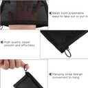 Boao 3 Piece Mesh Cosmetic Bag Mesh Makeup Bag with Zipper Pouch Travel Toiletry for Makeup Organizer Home Office Travel Accessories(Black)