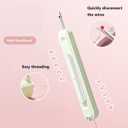 2 in 1 Automatic Needle Threaders Seam Ripper, Quick Sewing Machine Multifunctional Sewing Tool Stretchable Remover Tool for Hand Sewing, Knitting, Cross Stitch, Embroidery, Thread Removal (Purple)