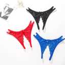 Justgoo Womens Lace G-String Thongs Panties Underwear Low Rise T-Back Underpants Pack of 1-5