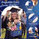 ReliThick 24 Set Class of 2026 Graduation 2 Cup Disposable Drink Carrier with Card Ribbon Coffee Cup Holder Graduation Celebration Gifts for High School College Graduate Student