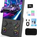 GWALSNTH V40 MAX Retro Handheld Game Console, 40000 Games Preloaded 256G TF Card, Built-in 49+ Emulators, 4.0 Inch 4K HD IPS Screen, 4000mAh Battery, Portable Pocket Video Game Console (Black Color)