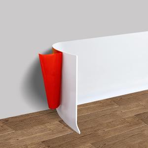 Vinyl Wall Base Baseboard Molding Trim 4" Flexible Self Adhesive Rubber Wall Base Moulding Trim Peel and Stick Design, 4 Inch x 20 Feet, White