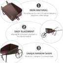 Model Miniature Wheelbarrow, 2pcs Wheelbarrow Miniature Gardening Box Dollhouse Barrows Simulation Cart Models for Action Figures Landscape Decoration