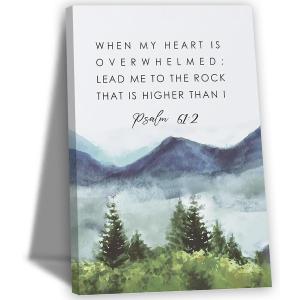 Framed Inspirational Christian Canvas Wall Art 16x24 Inch