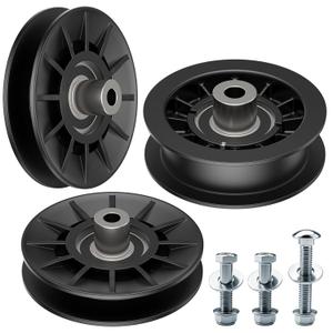 532194326 V-Groove Idler Pulley and 532194327 Flat Idler Pulley Kit Compatible with Husqvarna Riding Lawn Mowers, Replaces 280-6630, 194327, 705080, 13179, 705079, 194326, 280-6590, 194326