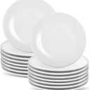16 Pcs Porcelain Dessert Plates,6 inch White Appetizer Plates,Round Small White Plates,Small Plates for Appetizers,Ceramic Dessert Plate for Cake Snacks,Microwave Oven and Dishwasher Safe