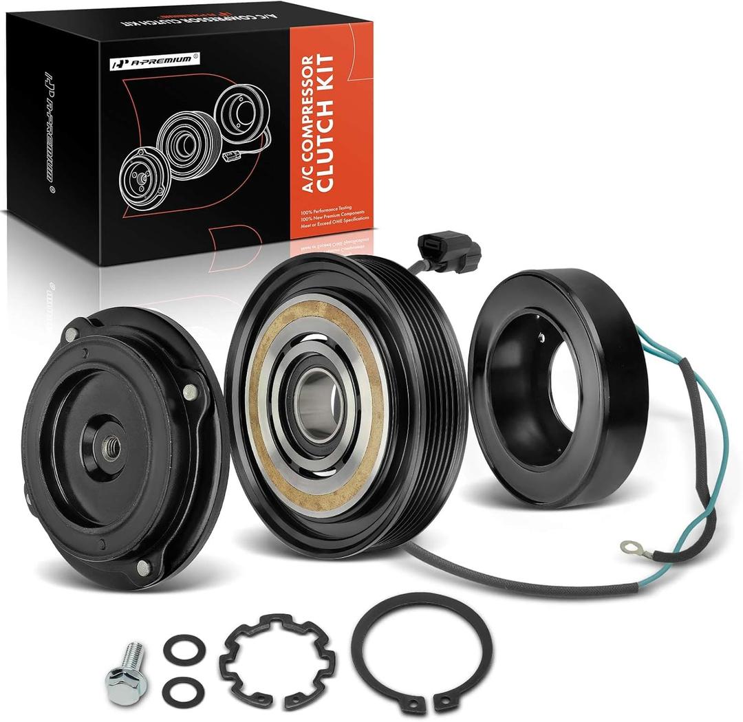 A-Premium Air Conditioner AC Compressor Clutch Kit Compatible with Honda Pilot 2008-2015, Odyssey 2008-2017, Ridgeline 2009-2014 & Acura MDX 2007-2013, ZDX 2010-2013