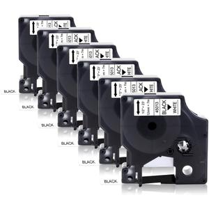 Topcolor 5-Pack 45013 Tape Compatible with Dymo 160 Label Maker Refill 1/2 Inch Black on White D1 Label Tape 45013 a45013 45013s S0720530 for LabelManager 280 160 420P 220P 210D 360D 450D, 23 Feet
