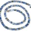 Beadthoven 85pcs 4x4mm Gemstone Tila Beads Natural Blue Spot Seed Beads for Multi Strand Bracelets Flat Square Beads Opaque Tila Beads for Jewelry Making Earrings Necklaces