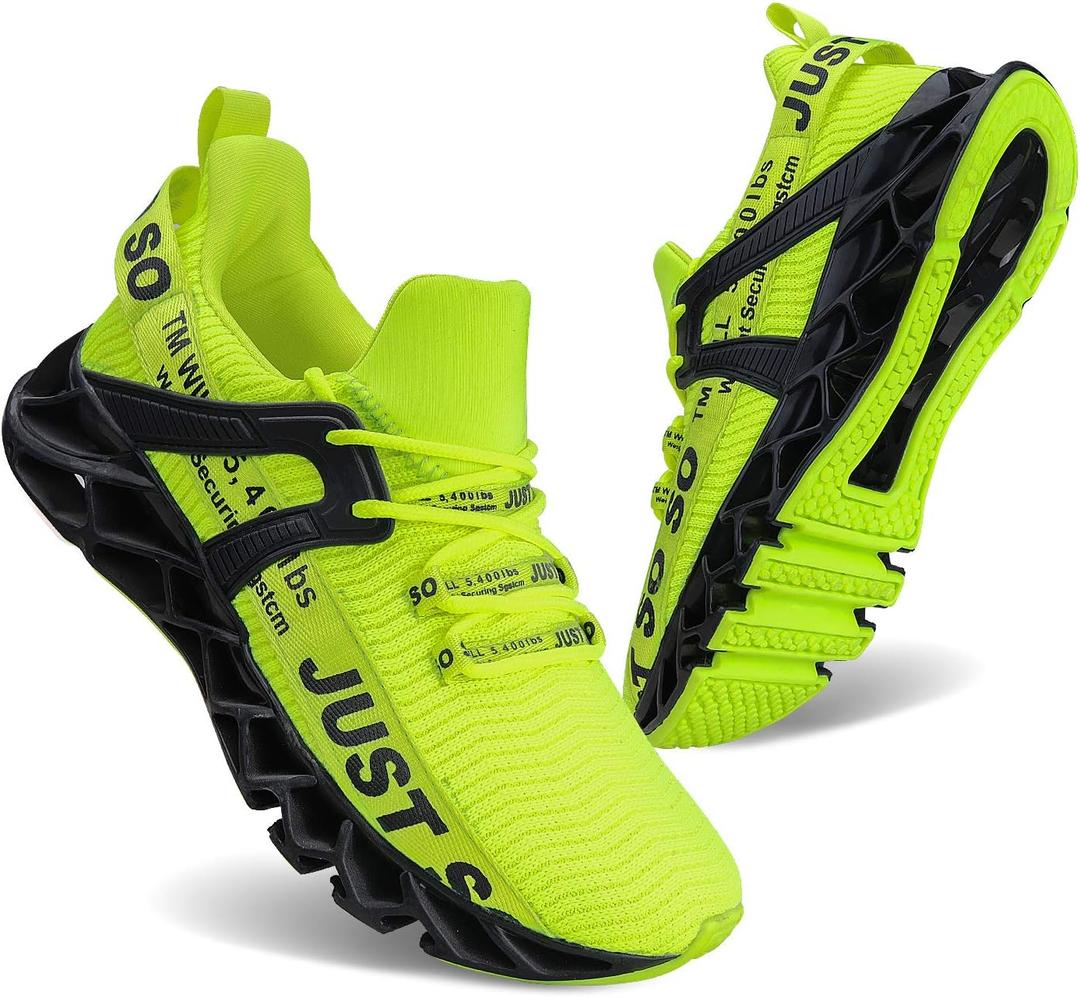 UMYOGO Women's Running Shoes Non Slip Athletic Tennis Walking Blade Type Sneakers (9, Green)