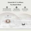 TP-Link BE3200 Wi-Fi 7 Range Extender RE223BE w/Ethernet Port | 3.2 Gbps Dual-Band Wireless Repeater | Internet Signal Booster for Home | Up to 2400 sq.ft, 64 Devices | MLO, EasyMesh | No 6 GHz Band