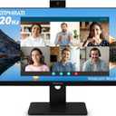 SKitphrati 23.8 Business Webcam Gaming Monitor, 1080P IPS 120HZ, Video Conference Monitor - Built-in Adjustable 3MP Webcam, Mic Array, Speakers, Eye Care, Frameless, HDMI, DP, VGA, USB 2.0