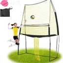 11ftx8ft Adjustable Volleyball Training Net, Portable Volleyball Practice Net for Serving, Spiking, Setting Yellow & Black, Easy Setup for Indoor/Outdoor Use
