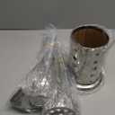 Berglander Cooking Utensil Set 8 Piece, Stainless Steel Kitchen Tool Set with Stand,Cooking Utensils, Slotted Tuner, Ladle, Skimmer, Serving Spoon, Pasta Server,Potato Maseher, Egg Whisk. 8 Pieces