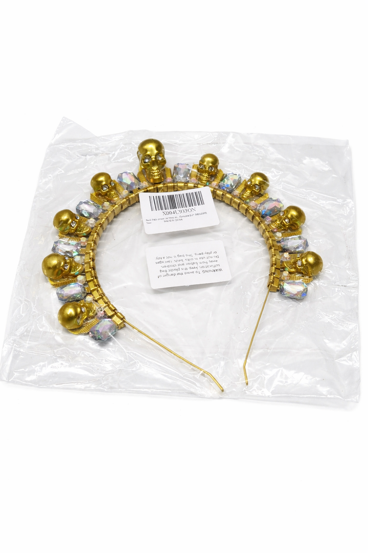 Zivyes Halloween Halo Crown Skull Crown Gothic Headpiece Witch Costume Day of The Dead Feather Headband for Women 