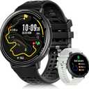 GPS Smart Watches for Men, 1.39" AMOLED Screen Smartwatch, Bluetooth Call/100+ Sport Modes/GPS/Compass/Heart Rrate/Blood Pressure, Fitness-Tracker, Smartwatch for Android iPhone(Gray& Black)