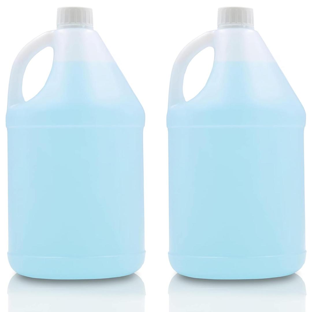 WUWEOT 2 Pack 1 Gallon Jugs, Empty Gallon Bottle, Plastic HDPE Container with Child Resistant Airtight Lids for Home and Commercial Use, Water Storage Containers for Water, Soaps, Detergents, Liquids
