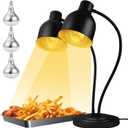 Food Heat Lamp, Heating Lamp with Flexible Arm, 250W Bulb x 3-5000 Hours Rated, Commercial Food Warmers for Buffet, Parties, Fast Food, (Black)