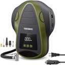 TEROMAS Tire Inflator Portable Air Compressor, Air Pump DC/AC for Car Tires 12V DC and Other Inflatables at Home 110V AC, Digital Electric Tire Pump with Pressure Gauge(Green)