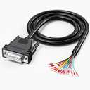 DB15 Female to Bare Wire with Cable Marker 3.3ft - D-SUB 15-Pin Connector to Bare Wires End Open Cable