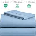 LuxClub Club Twin Sheets - Soft Bed Sheet for-Boys-and-Girls-4 PC Deep Pockets 18" Eco Friendly Wrinkle Free Kids Machine Washable Hotel Bedding Silky Soft- Sky