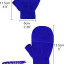 Boao 6 Pairs Kids Winter Convertible Fingerless Gloves Knitted Mitten Warm Gloves with Cover for Kids and Teens (4-11 Years)