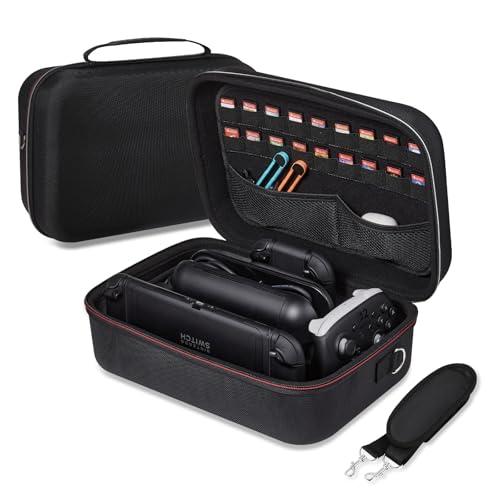 CoBak All-in-One Carrying Case for Nintendo Switch 2 (2025), with 18 Game Card Slots, Pro Controller Holder, Dock & Adapter Storage, Accessory Compartment, Portable Travel Bag, Black