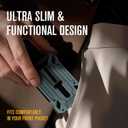 2 x Slim Wallet for Men and Card Holder | RFID Protected | Pull-Up Function | Front Pocket Wallets | ID Card Window | Integrated Money Clip | Grey