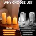 6-Pack Ivory Pillar Candles Bulk Set - Assorted 3 Sizes (3, 4, 6 Inch, 2 Each), Long-Lasting Dripless, Unscented & Smokeless Hurricane Candles for Wedding, Dinner Party & Romantic Atmosphere.