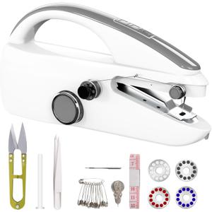 Handheld Sewing Machine, Portable, Mini Sewing Machine, Easy to Use, Fast Sewing Speed, Suitable for Sewing Clothes, Fabric, DIY Home Machine for Beginners Grey