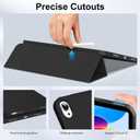 Case for iPad (A16) 11th Generation 11 Inch 2025, iPad 10th Generation 10.9 inch 2022 with Pencil Holder, Auto Wake/Sleep, Support Touch ID, Slim Trifold Stand Protective Cover (Black)