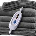 McJaw Electric Heated Blanket 72"x 84" Full Size, 4 Heating Levels and 10 Hours Auto Off, Lightweight and Breathable - Ivory Gray