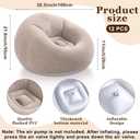 Realspring Inflatable Bean Bag Chairs Outdoor Blow up Camping Chairs Inflatable Lazy Sofa Folding Portable Bean Bag Loungers Couch for Movie Night (Coffee, 12 Pcs)