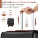 Kono 24 Inch Luggage Suitcase with Spinner Wheels TSA Lock Lightweight PC+ABS Hardside Medium Checked Luggage Durable Rolling Suitcase Apricot Black