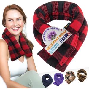 SunnyBay Microwave Heating Pad, Microwavable Heated Neck and Shoulder Wrap, Soothing Weighted Moist Heat or Ice Pack with Flaxseed and Lavender, 26x5 Inches, 2.5 lbs, Buffalo