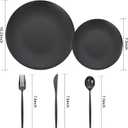 EI 150pcs Black Plastic Plates Frosted Plastic Plate,Premium Heavy Duty Black Plastic Plates,Black Disposable Plates with Plastic Silverware, 10.25" Dinner Plates and 7.5" Dessert Plate Wedding Party