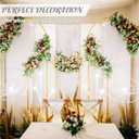 Metal Arch Stand and Cover Set,1 White Spandex Fitted Backdrop with 1 Gold Wedding Arched Stand Frame for Parties Birthday Baby Shower Bridal Banquet Decoration (6FT)