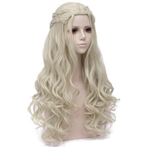 Mersi Blonde Wigs for Women Costume Wig Long Braided Hair Wigs for Party Halloween with Wig Cap (Blonde) S039G