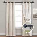 TANGWIN Black Adjustable Curtain Rods for Windows:36-88" Farmhouse Heavy Duty Curtain Rod for Bedroom Living Room, Boho Decorative Rustic Drapery Rods with Vintage Coastal Texture Finial, Matte Black