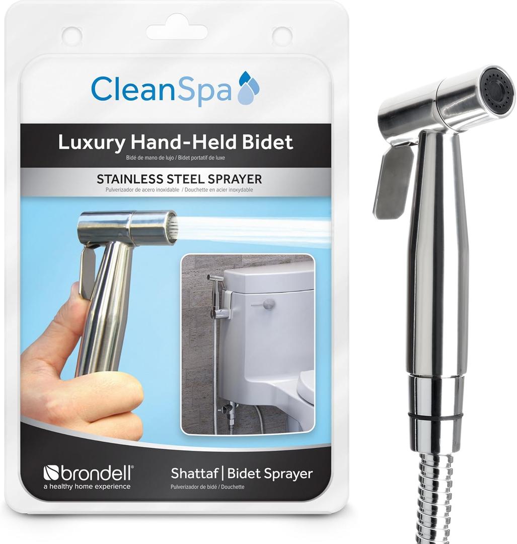 Brondell CSL-40 CleanSpa Luxury Hand Held Bidet Shattaf Sprayer, Silver