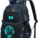 Bluboon Rolling Backpack with Wheels Kids Backpack for Boys Teens Wheeled Bookbag Kids Luggage Travel Hiking
