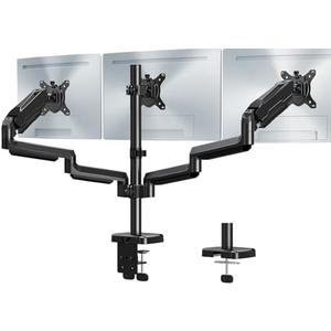 Amazon.com: MOUNT PRO Triple Monitor Mount, 3 Monitor Desk Mount for Three Screens up to 32 Inch, Full Motion Gas Spring Heavy Duty Arm Hold up to 19.8lbs Each, Black : Electronics