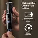 SHPAVVER Beard Trimmer for Men: Professional Barber Hair Clippers - 12-in-1 Cordless Grooming Kit - Waterproof Electric Razor with Turbo Speed & Precision Blades (Grey Black)