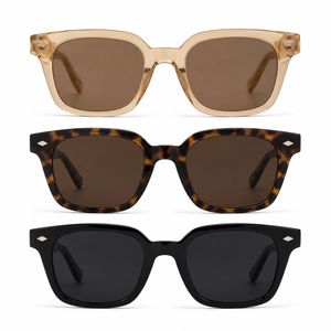 Set of 3 Women’s Sunglasses, Rectangle Vintage Style Frames, Tinted Lenses, Black, Tortoise Shell and Champagne Colors