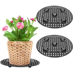 moonoom 2 Pieces Plant Level Pot Elevator-12 Inch Diameter Big Plant Stands ,Heavy Planter Holder Potted Plant Stand for Deck or Patio